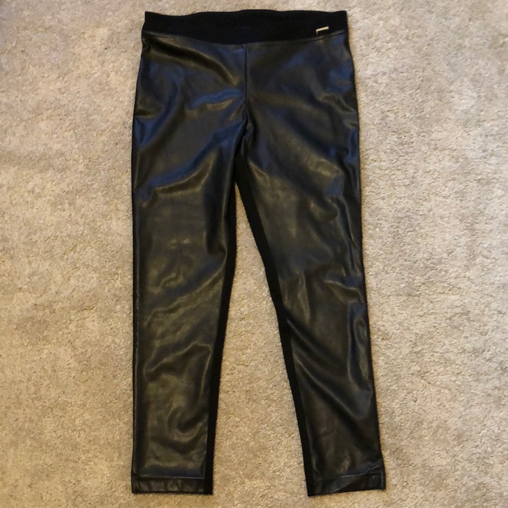 Calvin Klein Faux Leather Front Leggings
